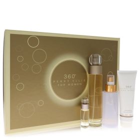 Perry Ellis 360 by Perry Ellis Gift Set - 3.4 oz Eau De Toilette Spray + 4 oz Body Mist + 3 oz Shower Gel + .25 Mini EDT Spray