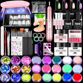 Acrylic Nail Kit With Drill, 4 Colors Gel Polish And UV Light Nail Kit, Birthday Gifts For Women, Valentines Day Gifts For Girl, Professional Nai (Option: W13549589)