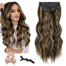 Holdbalance Clip In Hair Extensions Long Straight Wavy Synthetic Hairpiece,Natural & Soft Hair &Blends Well Hair Extension, Daily Use, Party Use (Option: 8H26)