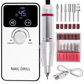 Mobile Drill Portable Nail Mobile Drill For Professional Manicure And Pedicure, Precision Electric Nail Tool For Smooth Nail Shaping And Polishin (Color: White)