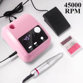 Electric Nail Drill Professional - 45000 RPM Nail File Kit Machine With LCD Display, Hand & Foot Control Low Noise For Acrylic, Gel Nails, Manicu (Color: Pink)