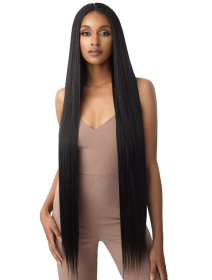 Self-pickup 36 Inch Length Yaki Straight Lace Front Synthetic Wig Middle Parting HD Clear Glueless Lace Wig Heat Resistant Fiber Pre-Plucked Hair (Option: LY2041)