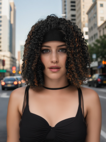 Self-pickup Especially Yours Curly Headband Wig Shoulder-Length Layers Of Natural Spiral Curls With Full, Bouncy Volume, Comfy Stretch Band Runwa (Option: OP1B30)