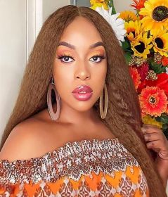 Lace Female Non-toxic Wig, Soft Natural Brown Blonde Hair, High-temperature Fiber, , Non-adhesive 13X2.5 Lace Area, Versatile Wig (Option: Brown-30inch)