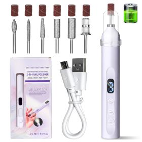 Electric Nail Drill With Drill Bit And Sanding Belt - Cordless Professional Nail Polish For Nail And Foot Care, Portable Nail Drill Machine Kit F (Color: Purple)