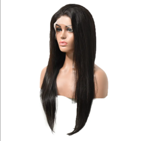High Quality Wholesale Factor Price  Lace Wigs Smooth Natural Human Hair Straight Clear Lace Front Wigs (Option: Black-14Inches)