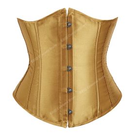 SEXY Gothic Underbust Corset and Waist cincher Bustiers Top Workout Shape Body Belt Plus size Lingerie S-6XL (Color: Yellow, size: M)
