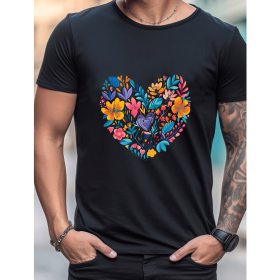 Celebrate in Style with This 100% Cotton Men's Valentine's Day Tee (Style: 488)