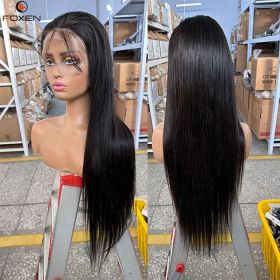 200 Density 13x4 Hd Lace Front Wigs For American Black Women Human Hair Wigs Wholesale (Option: Black-24Inches-13X4CM)